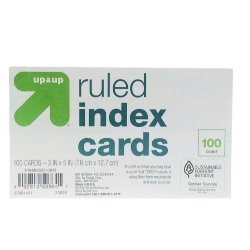(3 packs) Up and up Index Cards